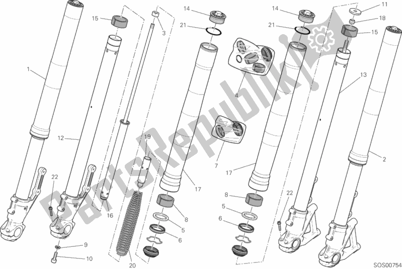 Tutte le parti per il 21a - Forcella Anteriore del Ducati Scrambler Flat Track Thailand 803 2015